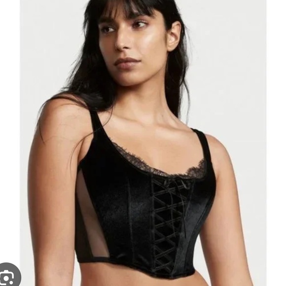 Victoria's Secret Other - Victoria's Secret Black Lace-Up Bralette